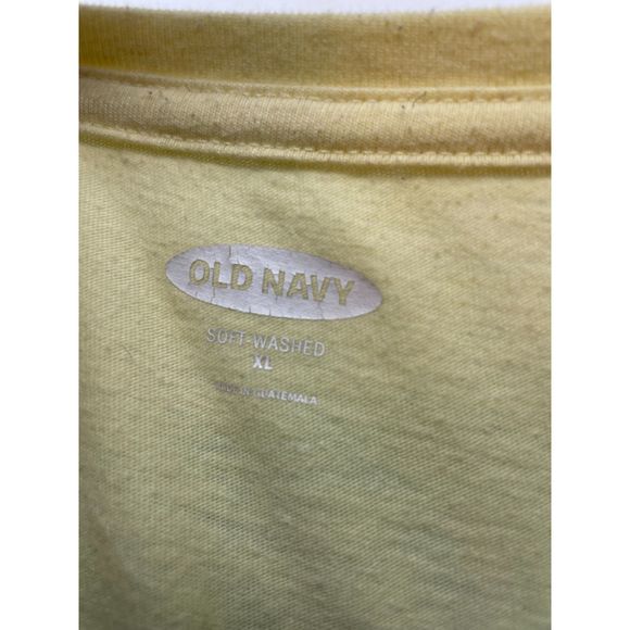 Men's Yellow Old Navy Palm Tree Sunrise T-Shirt XL - Picture 3 of 4